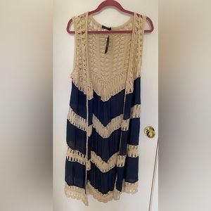 Summer Crochet Chambray Duster Vest